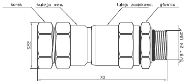 wymiary złącza 5/8 MO-CX4 wymiary złącza 5/8 MO-CX4